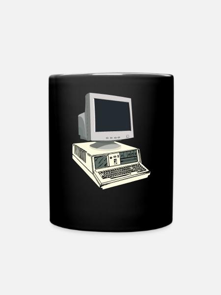 Old computer - Full Colour Mug - black