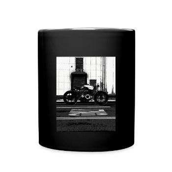Urban Black and White Motorcycle Photo - Full Colour Mug - black - Front