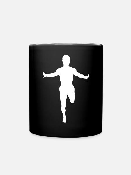 Laufen - Marathon - Zieleinlauf - Tasse einfarbig - Schwarz