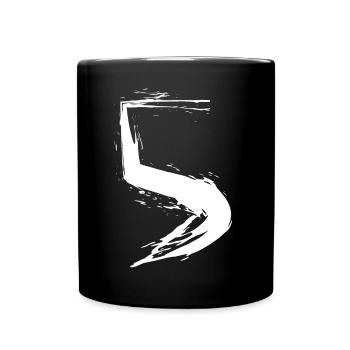 Lieblingszahl Nummer Zahl 5 Fünf Vektor Geschenk - Full Colour Mug - black - Front