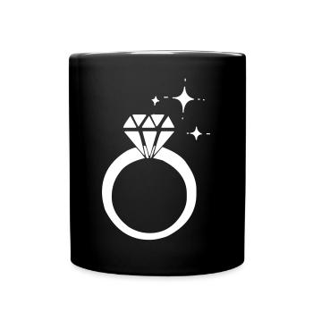 Diamant Ring - Tasse einfarbig - Schwarz - Vorne