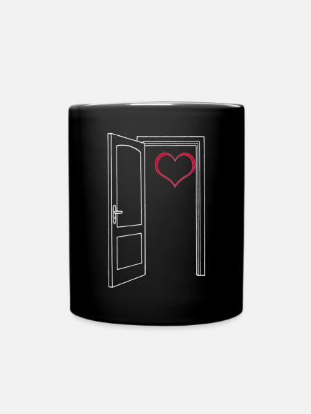 Porte ouverte sur mon coeur (blanc) - Mug uni - noir