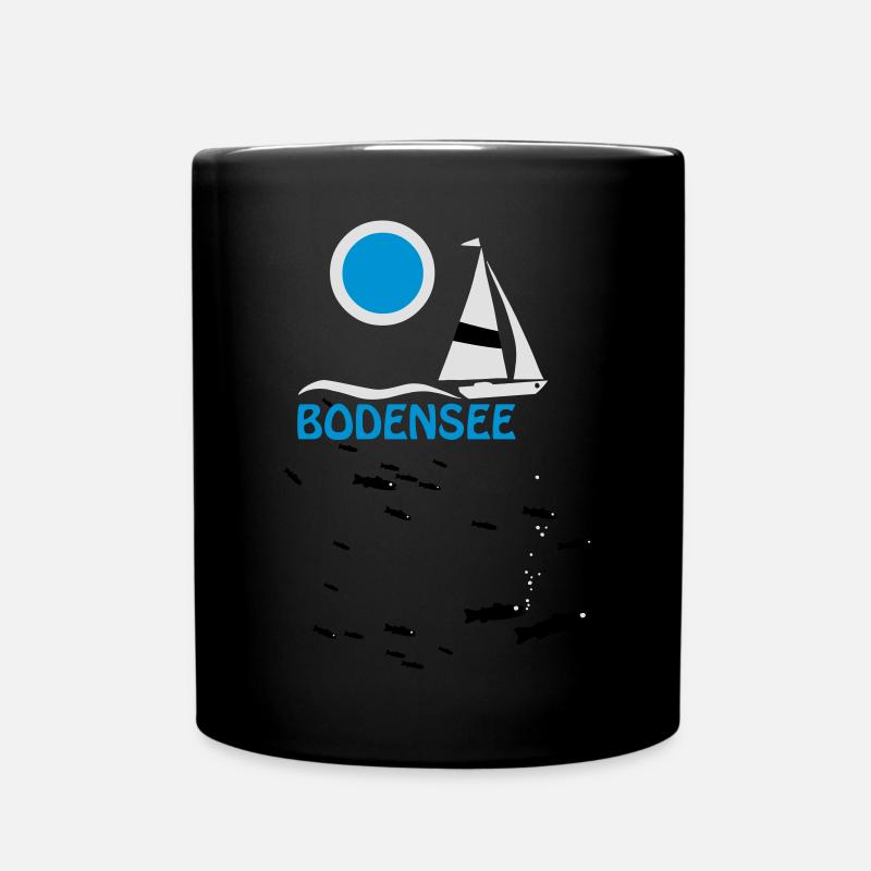 Bodensee - Felchen T-Shirt - Tasse einfarbig - Schwarz