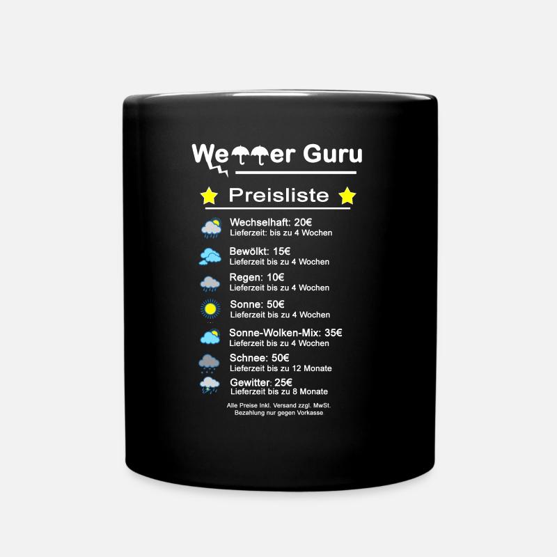 Weather Guru Pricelist Nice weather order - Full Colour Mug - black