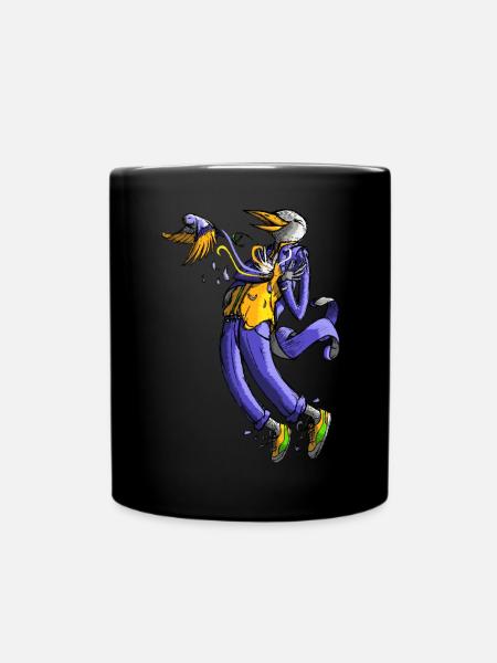 Ein Vogel im Herzen - Tasse einfarbig - Schwarz