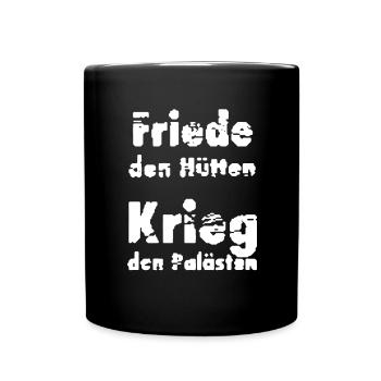 Friede den Hütten Krieg den Palästen Büchner - Tasse einfarbig - Schwarz - Vorne