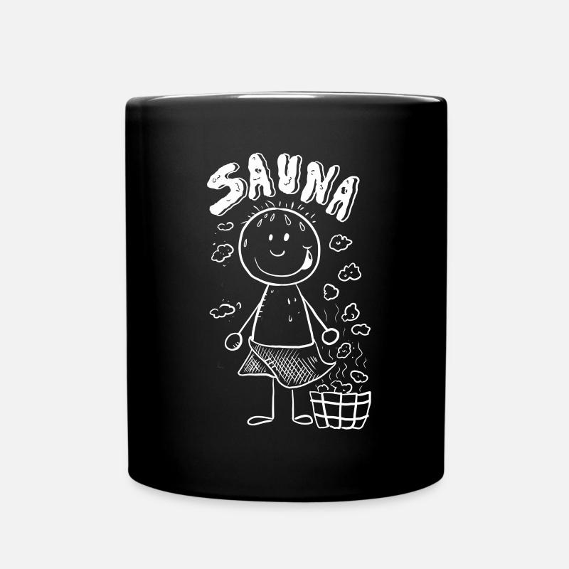 Dampf Sauna Strichmännchen - Tasse einfarbig - Schwarz