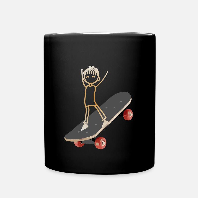 Skateur skateboard - Mug uni - noir