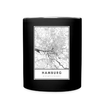 Hamburg Map City Map Citymap Map - Full Colour Mug - black - Front