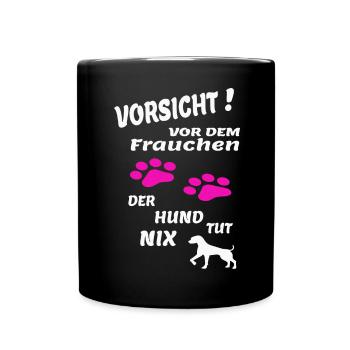 Hund & Frauchen - Tasse einfarbig - Schwarz - Vorne