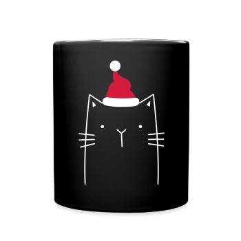 Christmas cat Cat Christmas funny funny - Full Colour Mug - black - Front
