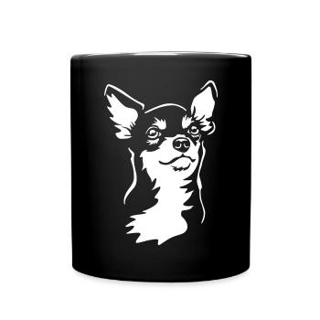 Tête de Chihuahua "Black Edition" - Mug uni - noir - Devant