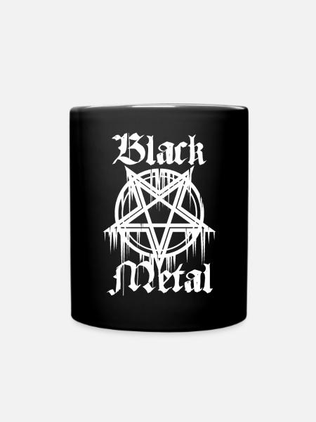 Black Metal mit Pentagramm - Tasse einfarbig - Schwarz