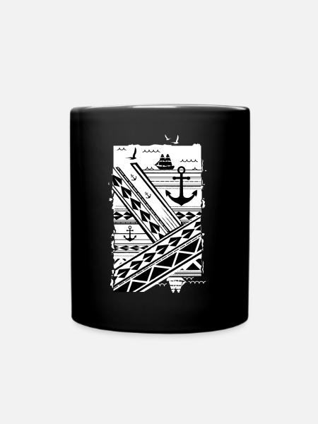MAORI ANCHOR - WHITE - Full Colour Mug - black