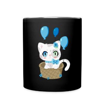 Baby Kitty, The Sweet Kitten - Full Colour Mug - black - Front