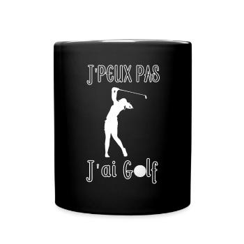 Je peux pas j'ai Golf - Mug uni - noir - Devant