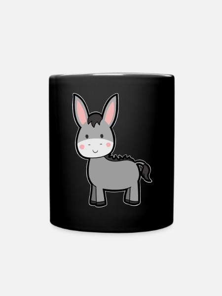 Esel - Tasse einfarbig - Schwarz