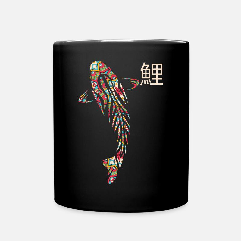 Koi Carpes mosaïque Mandala - Mug uni - noir