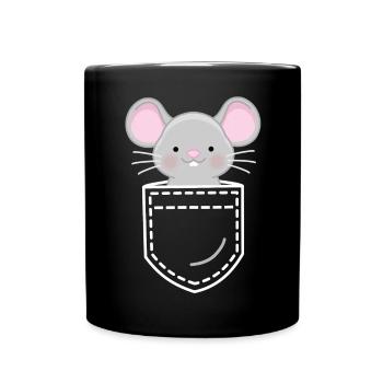 Maus Mäuse - Tasse einfarbig - Schwarz - Vorne