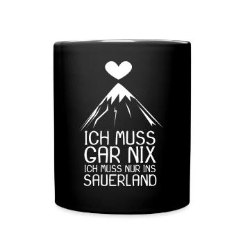 Sauerland Nordrhein-Westfalen - Tasse einfarbig - Schwarz - Vorne