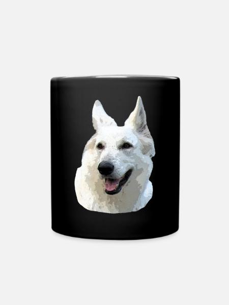 Weißer Schäferhund - Tasse einfarbig - Schwarz