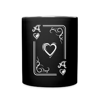Spielkarte Herz Ass Symbol Illustration icon - Tasse einfarbig - Schwarz - Vorne
