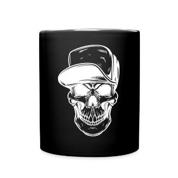 Graffiti Skull with Baseball Cap - Full Colour Mug - black - Front