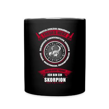 Sternzeichen Skorpion Horoskop - Tasse einfarbig - Schwarz - Vorne