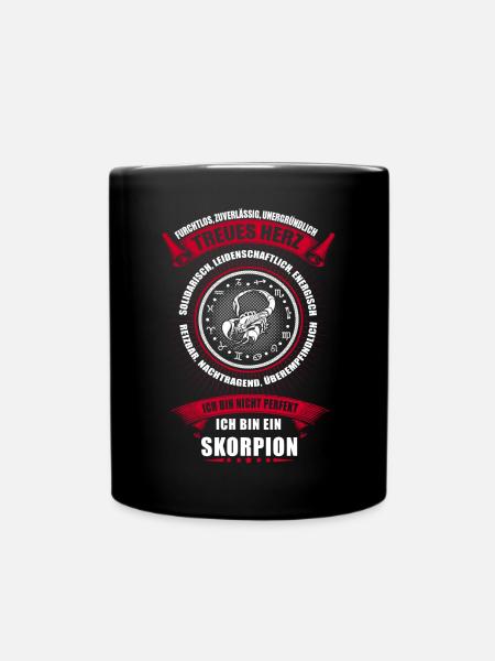 Sternzeichen Skorpion Horoskop - Tasse einfarbig - Schwarz