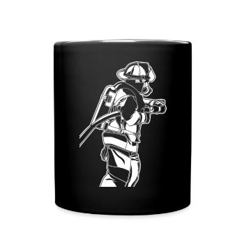 Croquis de pompier - Mug uni - noir - Devant
