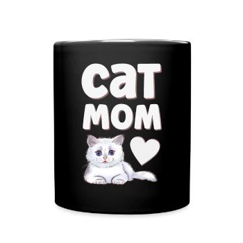Katze Katzen - Tasse einfarbig - Schwarz - Vorne