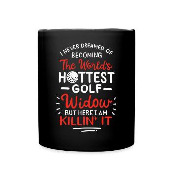 Golf Witwe - Heisse scharfe Golferin - Tasse einfarbig - Schwarz - Vorne