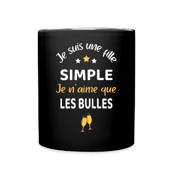 Fille simple apéro humour - Mug uni - noir - Devant