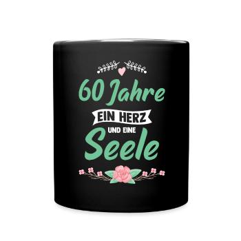 60 Jahre verheiratet Jahrestag sechzigster - Tasse einfarbig - Schwarz - Vorne