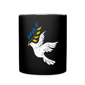 Ukraine Frieden - Tasse einfarbig - Schwarz - Vorne