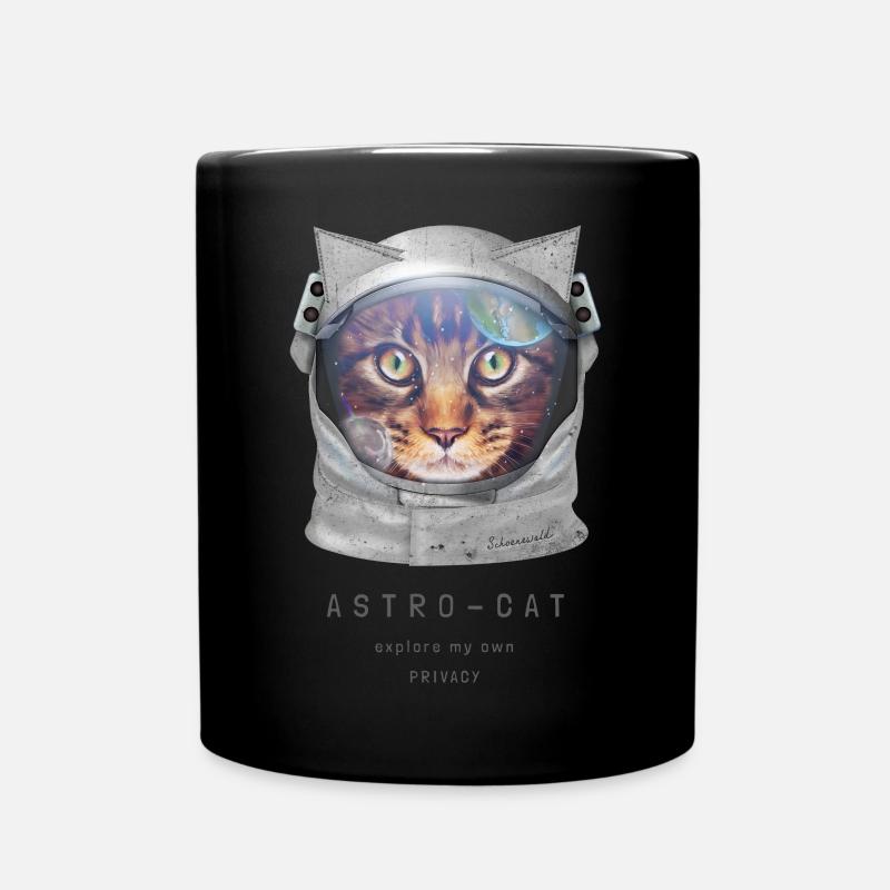 | de chat de l’espace Chat astronaute dans l’espace - Mug uni - noir