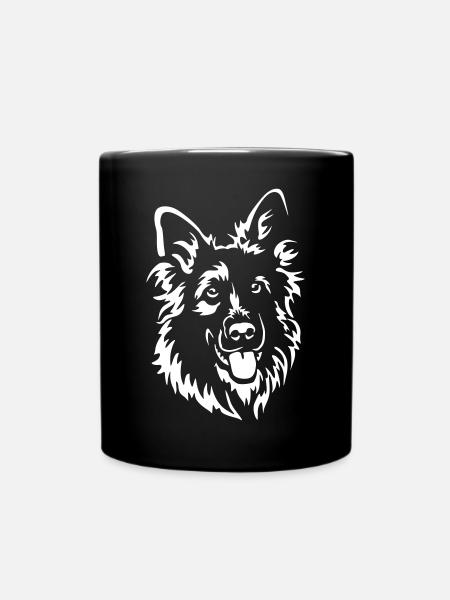 Tête de berger allemand « Black Edition » - Mug uni - noir