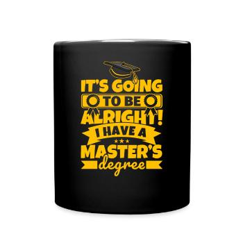 Master-Abschluss Geschenk Masterarbeit - Tasse einfarbig - Schwarz - Vorne