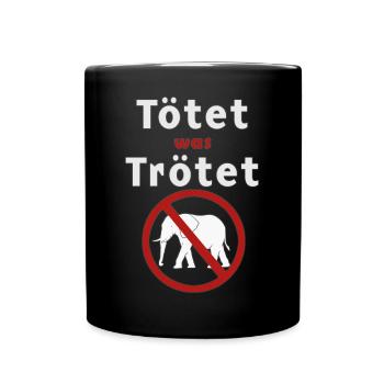 Elefanten-Jagt-Verein - Tasse einfarbig - Schwarz - Vorne