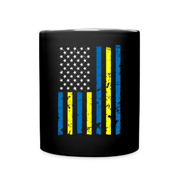 Ukraine Amérique Drapeau Je Me tiens avec l’Ukraine - Mug uni - noir - Devant