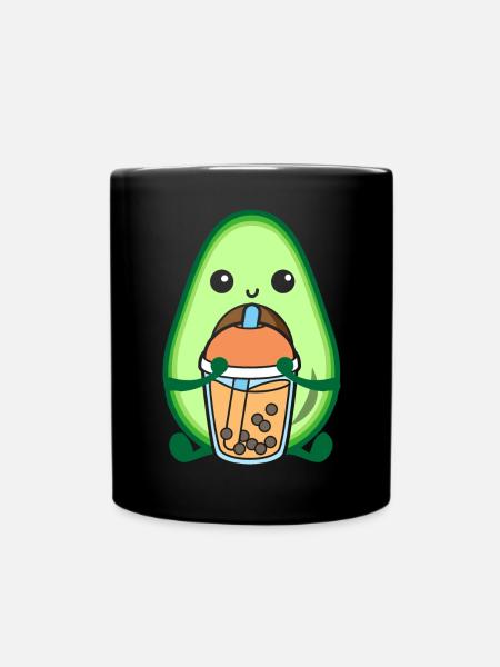 Bubble Milk Tea Avocado trinkt Boba Milchtee - Tasse einfarbig - Schwarz