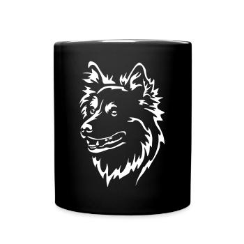 Islandspitz head "Black Edition" - Full Colour Mug - black - Front