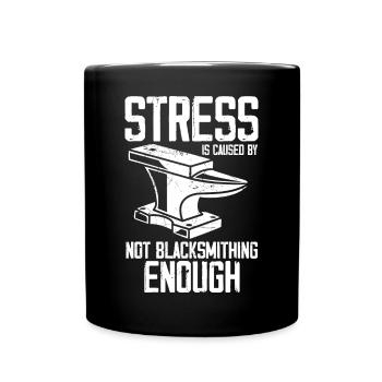 Forging gifts | Blacksmith Metalsmith Hobby - Full Colour Mug - black - Front