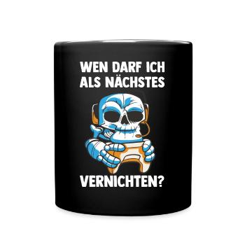 Gaming Skelett am Vernichten - Computer - Tasse einfarbig - Schwarz - Vorne