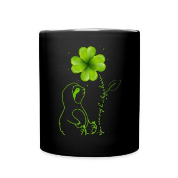 You Are My Lucky Charm Sloth Shamrock - Full Colour Mug - black - Front