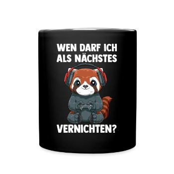 Gaming Roter Panda am Vernichten - Computer - Tasse einfarbig - Schwarz - Vorne