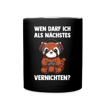 Gaming Kleiner Panda am Vernichten - Computer - Tasse einfarbig - Schwarz - Vorne