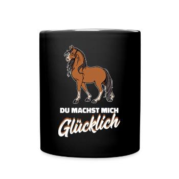 Islandpferde Statement Pferdeliebe Pferdenarr - Tasse einfarbig - Schwarz - Vorne