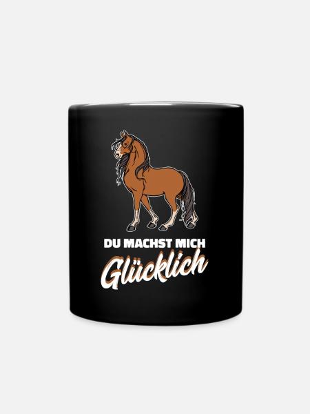 Islandpferde Statement Pferdeliebe Pferdenarr - Tasse einfarbig - Schwarz