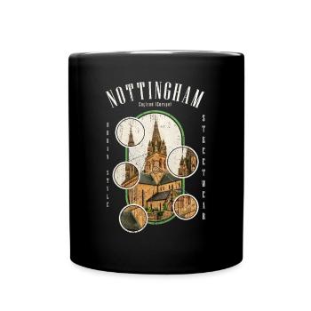 Nottingham England UK City Skyline Streetwear - Full Colour Mug - black - Front